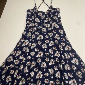 SO Navy and White Floral Strappy Top